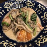 芝麻醤 香る♪鶏肉と舞茸の中華風 豆乳煮込み^_^